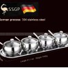 304 Stainless Steel Seasoning Jar Set Kitchen Seasoning Box Set Of 4