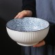 Vertical Essence: Underglaze Ceramic Bowls for Rice and Soup 4 Sizes
