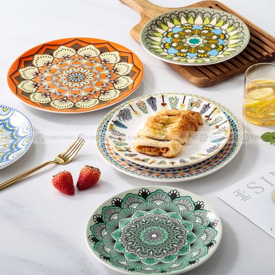 Porcelain Dinnerware Flowerish Hand-painted Plate Pattern Dinner Plate Porcelain Dinnerware Flowerish Hand-painted Plate Pattern Dinner Plate