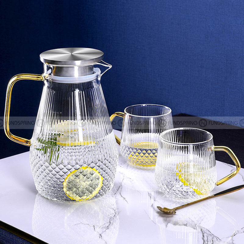 Thermal Elegance: Heat-Resistant Glass Mugs Set with Pitcher and Cups