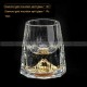 Golden Elegance: Crystal Glass Wine Dispenser Set with Gold Foil Wine Cups