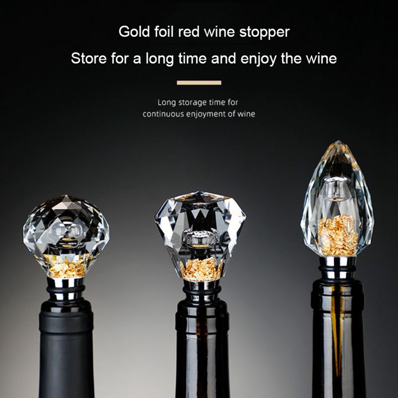 Crystal Flow Gold Foil Red Wine Stoppers Sealed Bottle Stopper