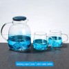 Gradient Blue Glass Kettle and Cup Set High Temperature Resistant Pitcher with Mugs