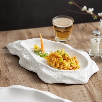 Ceramic White Plate Artistic Conception Tableware Oyster Platter Ceramic White Plate Artistic Conception Tableware Oyster Platter