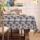 Blue Tangyun Grass Tablecloth Spun Line Desk Cover Vintage Table Cloth