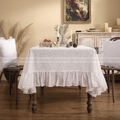 Lucerne Tablecloth Light Luxury Desk Cover White Lace Dining Table Cloth Lucerne Tablecloth Light Luxury Desk Cover White Lace Dining Table Cloth
