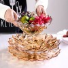 Sophisticated Crystal Elegance: Modern Glass Fruit Bowl for Living Room