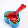 Food Grade Colored Plastic Measuring Spoon Heart-shaped Spoons 4 Pcs