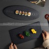 Black Frosted Ceramic Tableware Rectangular Oval/Round Flat Plate