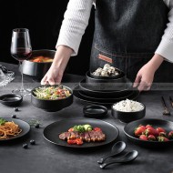つや消し食器セット ブラックセラミック食器の組み合わせ つや消し食器セット ブラックセラミック食器の組み合わせ