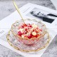 Nordic Minimalist Golden-Rim Glass Fruit Bowl and Salad Plate Set