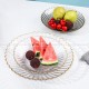 Nordic Elegance Crystal Glass Golden-rim Fruit Bowl and Salad Plate
