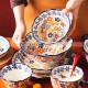 Colorful Flowers Tableware Ceramic Dinner Utensils Bowl Plate Pot Dish