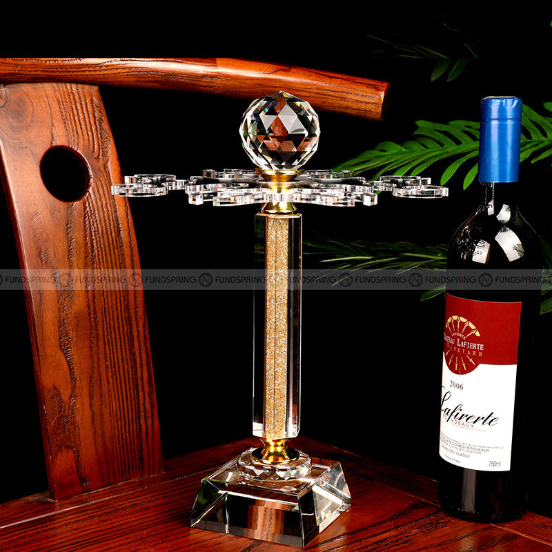 Golden/Sliver Diamond Crystal Goblet Holder Wine Glass Rack