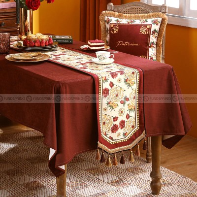 Red Shield Table Runner Light Luxury Table Cover Decorative Cloth Red Shield Table Runner Light Luxury Table Cover Decorative Cloth
