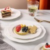 Modern Relief White Ceramic Dinner Plates Set of 2 (8" and 10")