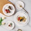 Modern Relief White Ceramic Dinner Plates Set of 2 (8" and 10")