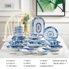 Japanese Ceramic Dinner Set Blue and White Dinnerware Set 46-Piece