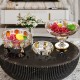 Crystal Elegance: Enamel Fruit Plate with High Foot - Table Decoration Ornaments
