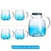 Gradient Blue Glass Kettle and Cup Set High Temperature Resistant Pitcher with Mugs