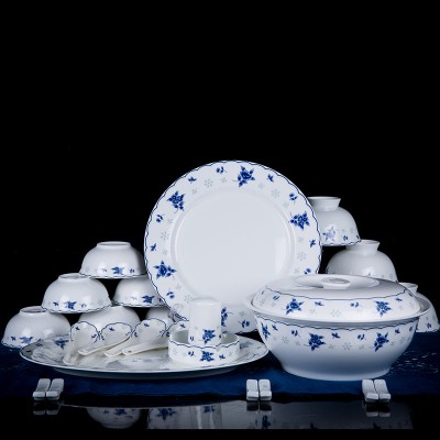 Love Of Crystal Tableware Blue and White Ceramic Dinnerware Set 46 Pcs Love Of Crystal Tableware Blue and White Ceramic Dinnerware Set 46 Pcs