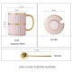 Fashion Porcelain Mugs With Lids and Spoon Breakfast Cups Drink Cups