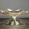 Regal Elegance: European Crystal Glass High-Footed Fruit Bowl, Candy Pot, and Snack Plate