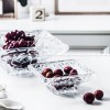 Engraved Crystal Glass Fruit Plate Square Fruit Bowl Fruit Bucket