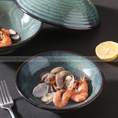 Kiln Glazed Ceramic Tableware  Hat Shape Bowl Green Bowl Rice Bowl Kiln Glazed Ceramic Tableware  Hat Shape Bowl Green Bowl Rice Bowl
