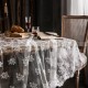 Kokham Tablecloth White Lace Embroidery Dining/Tea Table Cover