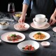 Nordic Morandi Matte Dinnerware Pink/White/Grey Ceramic Tableware Set