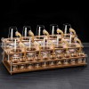 Golden Elegance: Baijiu Glass Spirit Cups Ensemble with Dispenser and Rack