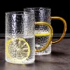 Sculpted Elegance: Hammered Borosilicate Glass Water Set with Pitcher and Cups