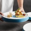 Ceremony Tableware Mood Hollow Platter Underglazed White-blue Thick Base Plate