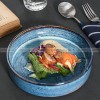 Japanese Vintage Dinnerware Ceramic Kiln Change Flat Dinning Plate