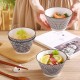 Sophisticated Japanese Elegance Ceramic Hat-Shaped Dinner Bowls - 5 inches