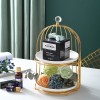 Ceramic Cake and Dessert Table Stand in the Form of a Birdcage Display Shelf for Afternoon Tea