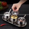 304 Stainless Steel Seasoning Jar Set Kitchen Seasoning Box Set of 3