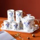 Ceramic Drinking Set Cartoon Pattern Kettle Cup Set Tea & Coffee Set with Tray