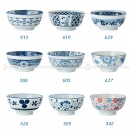 Blue and White Ceramic Bowl Under Glazed Japan Style 6" Bowl Set of 4 Blue and White Ceramic Bowl Under Glazed Japan Style 6" Bowl Set of 4