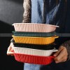 Ceramic Binaural Baking Platter Macaron Microwave Oven Baking Bowl