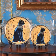 Egyptian Elegance: Set of 2 Bone China Dinner Plates for Home Decor and Display Egyptian Elegance: Set of 2 Bone China Dinner Plates for Home Decor and Display