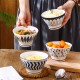 Hat-Shaped Japanese Ceramic Bowls - 5'' Underglaze Set