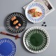 Nordic Ceramic Tableware Simple Line Pattern Disc Snack Dinner Plate