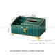 Elk Head Decorated Vertical Grain Green Ceramic Storage Box Towel Box
