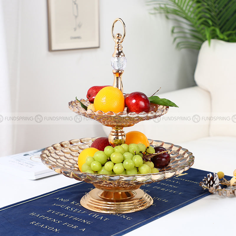 Contemporary Snack Candy Plate 2-3 Tiered Stand Glass Compote Serving Bowl
