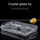 Rectangular Vertical Striped Glass Fruit Tray Multiple Functions Plate