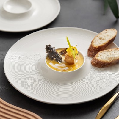 Weiss Series Dinnerware Collection White Volcano Plate Ceramic Disc Weiss Series Dinnerware Collection White Volcano Plate Ceramic Disc