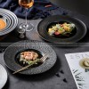 Nordic Simple Black Tableware Ceramic Shallow Plate Porcelain Plate