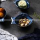 Blue Glaze Ceramic Seasoning Dish Small Fish-shape Dipping Saucer